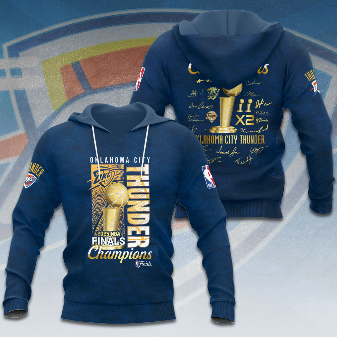 Oklahoma City Thunder 2025 NBA Champions 3D Apparel – HOATT 11460