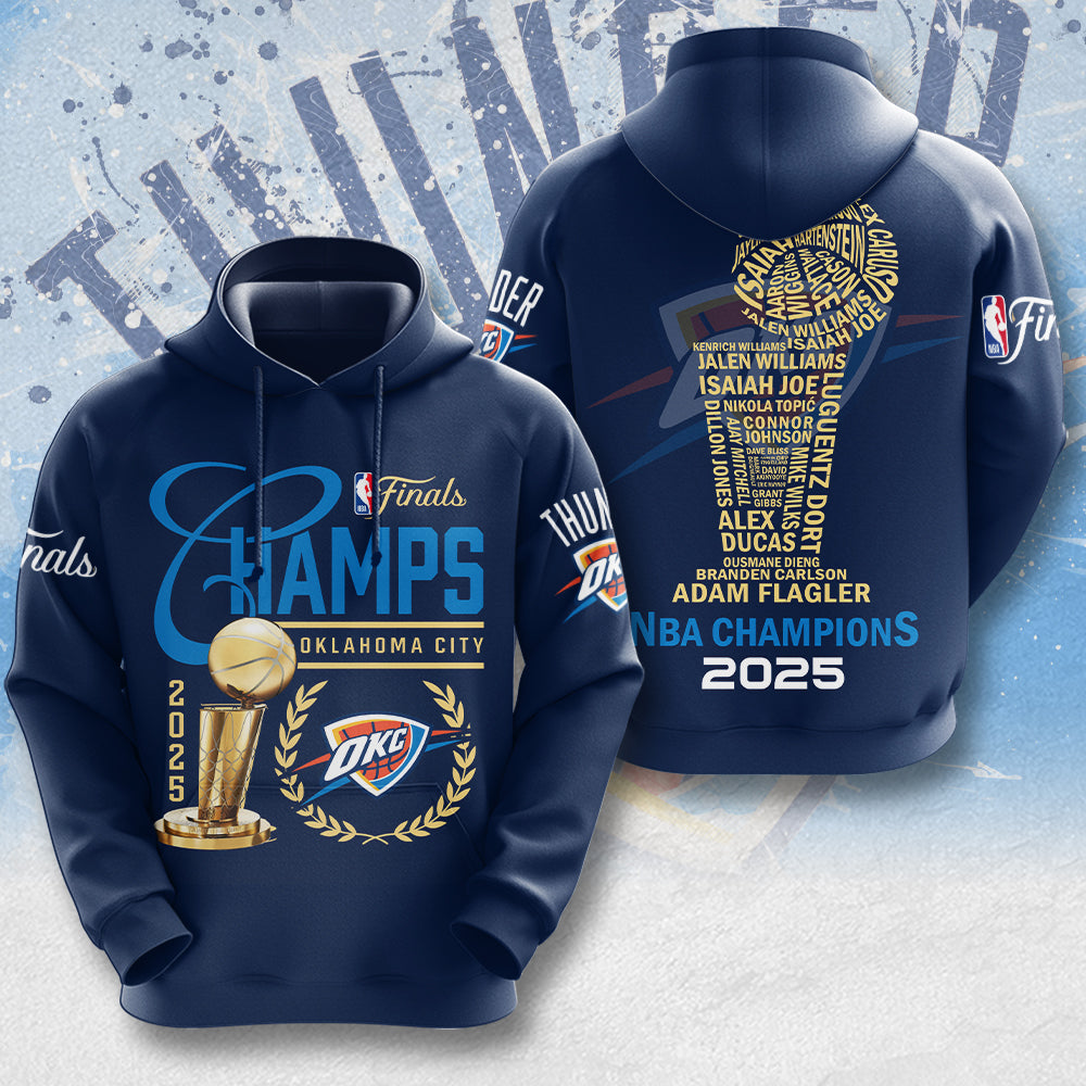 Oklahoma City Thunder 2025 NBA Champions 3D Apparel – MAITM 11839