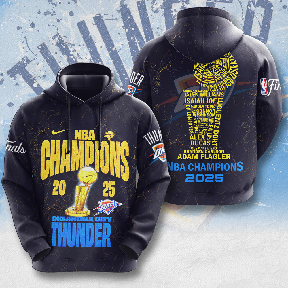 Oklahoma City Thunder 2025 NBA Champions 3D Apparel – MAITM 11849