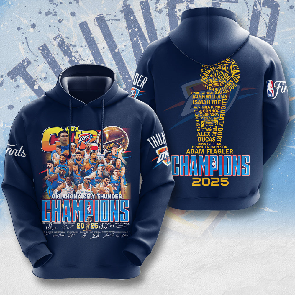 Oklahoma City Thunder 2025 NBA Champions 3D Apparel – MAITM 11891