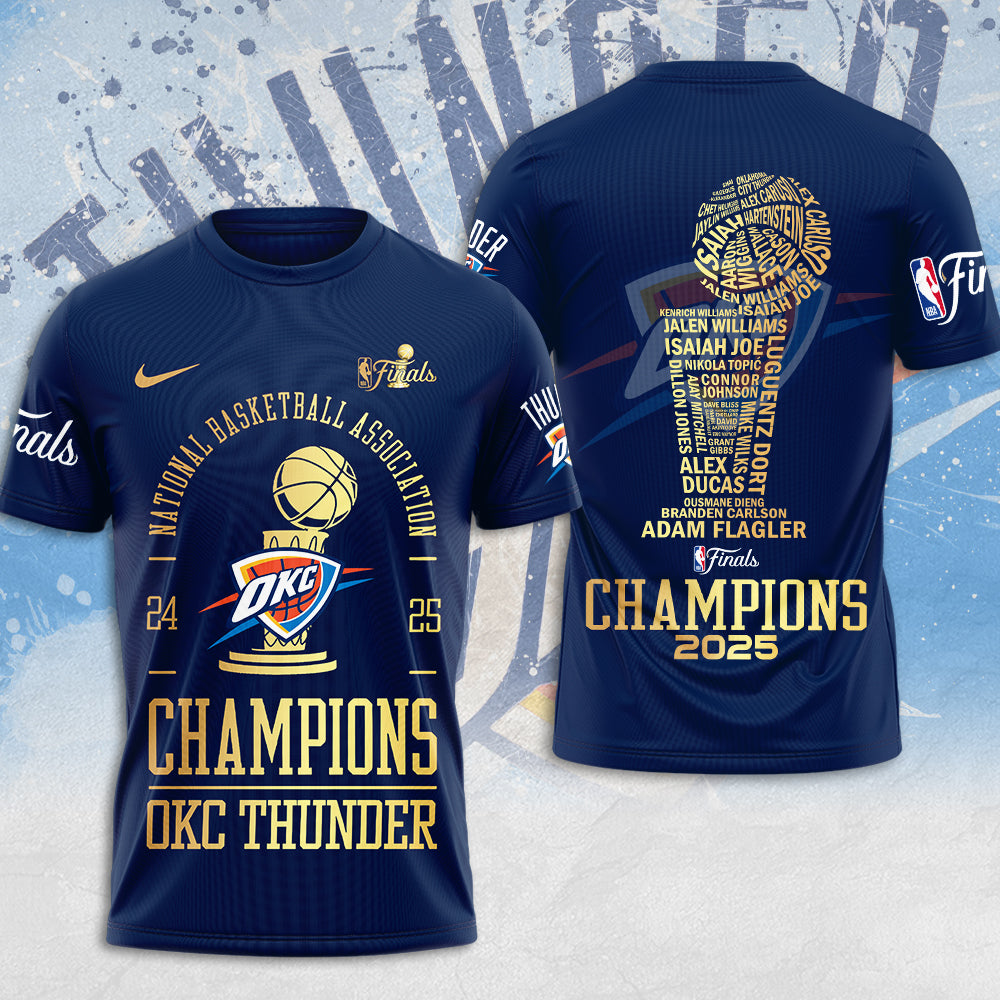 Oklahoma City Thunder 2025 NBA Champions 3D Apparel – MAITM 11803