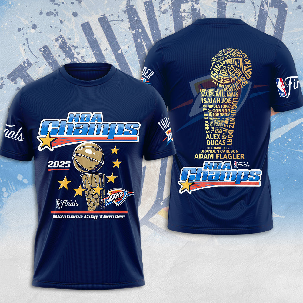 Oklahoma City Thunder 2025 NBA Champions 3D Apparel – MAITM 11829