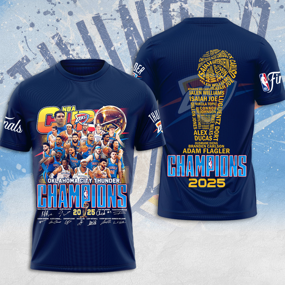 Oklahoma City Thunder 2025 NBA Champions 3D Apparel – MAITM 11891