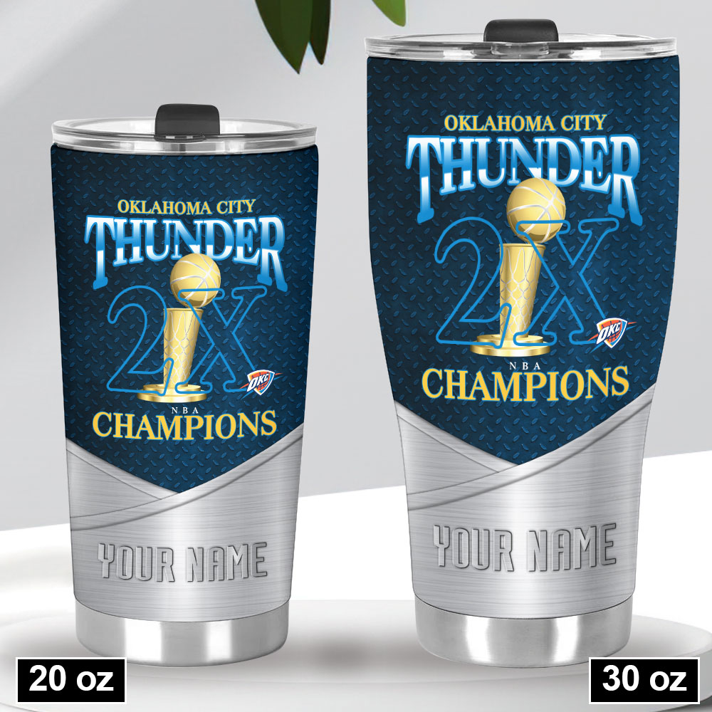 Personalized Oklahoma City Thunder 2025 NBA Champions Tumbler Cup – HOATT 11363