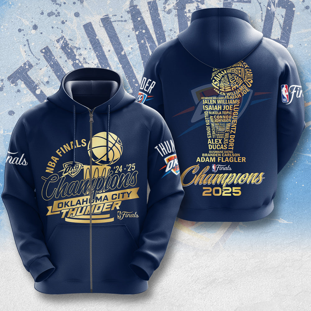 Oklahoma City Thunder 2025 NBA Champions 3D Apparel – MAITM 11802