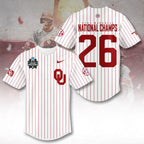 Oklahoma Sooners 2026 NCAA Baseball Men's College World Series Champions Baseball Jersey – TANTN23850