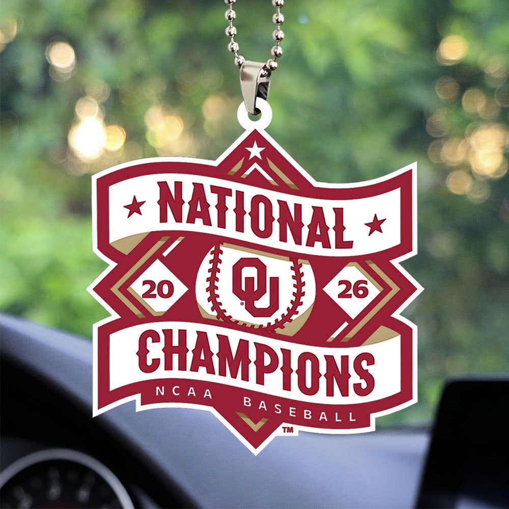 Oklahoma Sooners 2026 NCAA Baseball Men's College World Series Champions Custom shape 2-sided Acrylic Car Ornament – TANTN23834