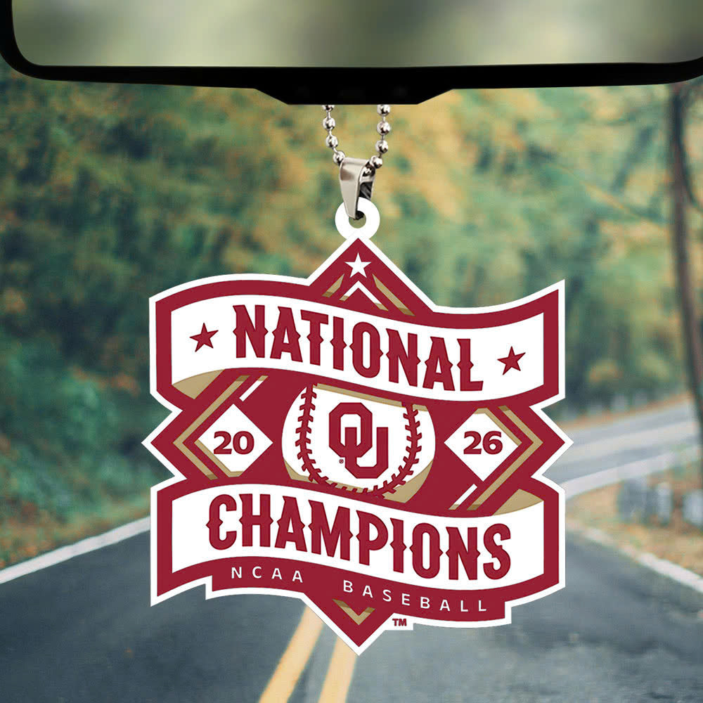 Oklahoma Sooners 2026 NCAA Baseball Men's College World Series Champions Custom shape 2-sided Acrylic Car Ornament – TANTN23834