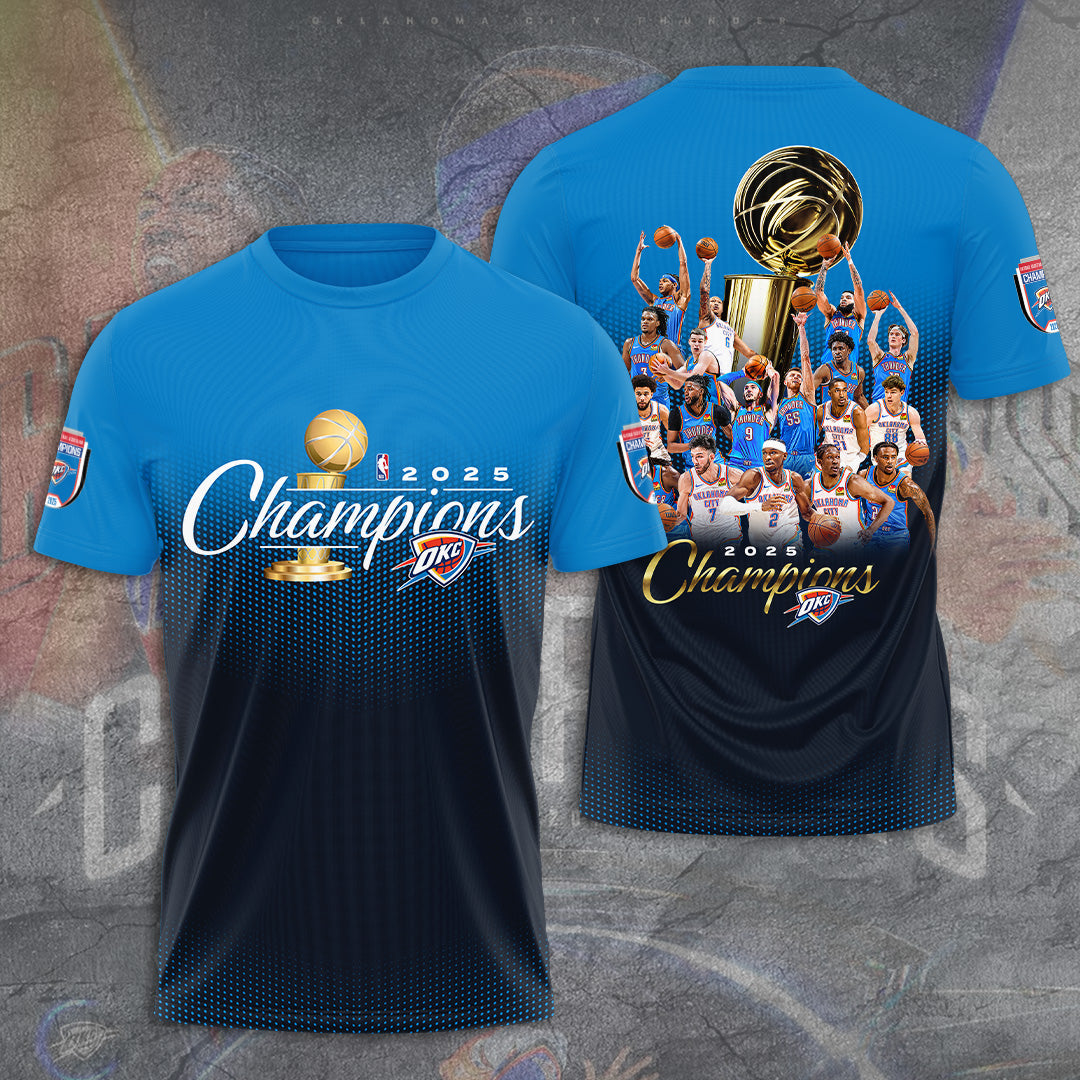 Oklahoma City Thunder 2025 NBA Champions 3D Apparel – TANTN 13950