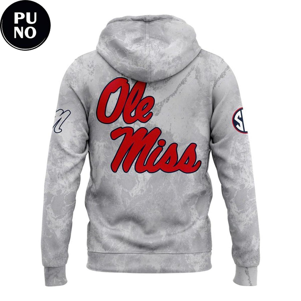 Ole Miss Rebels 2026 Wear White Camo Hoodie T-Shirt