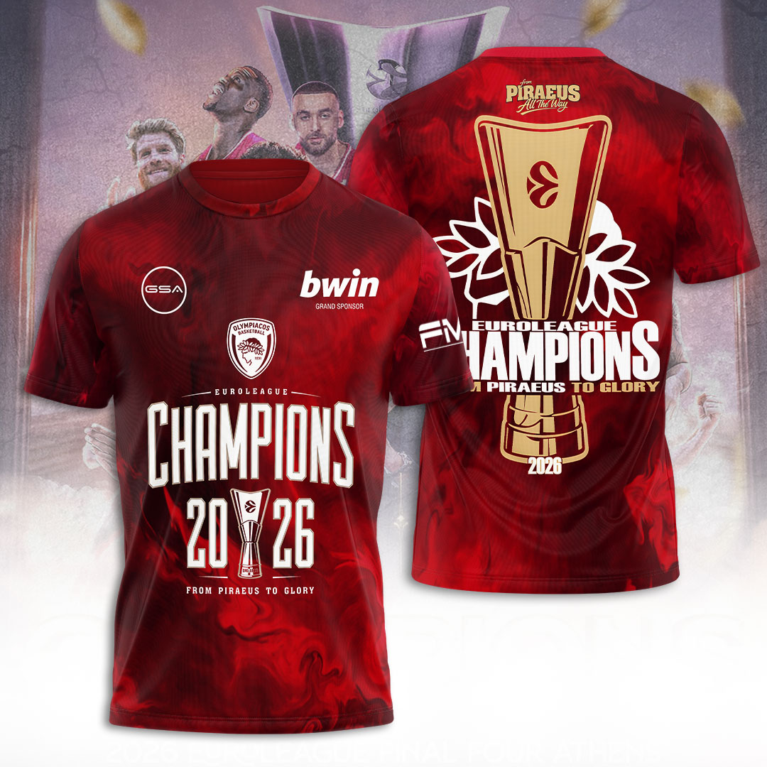 Olympiacos B.C. 2026 EuroLeague Champions 3D Apparel – TANTN23579