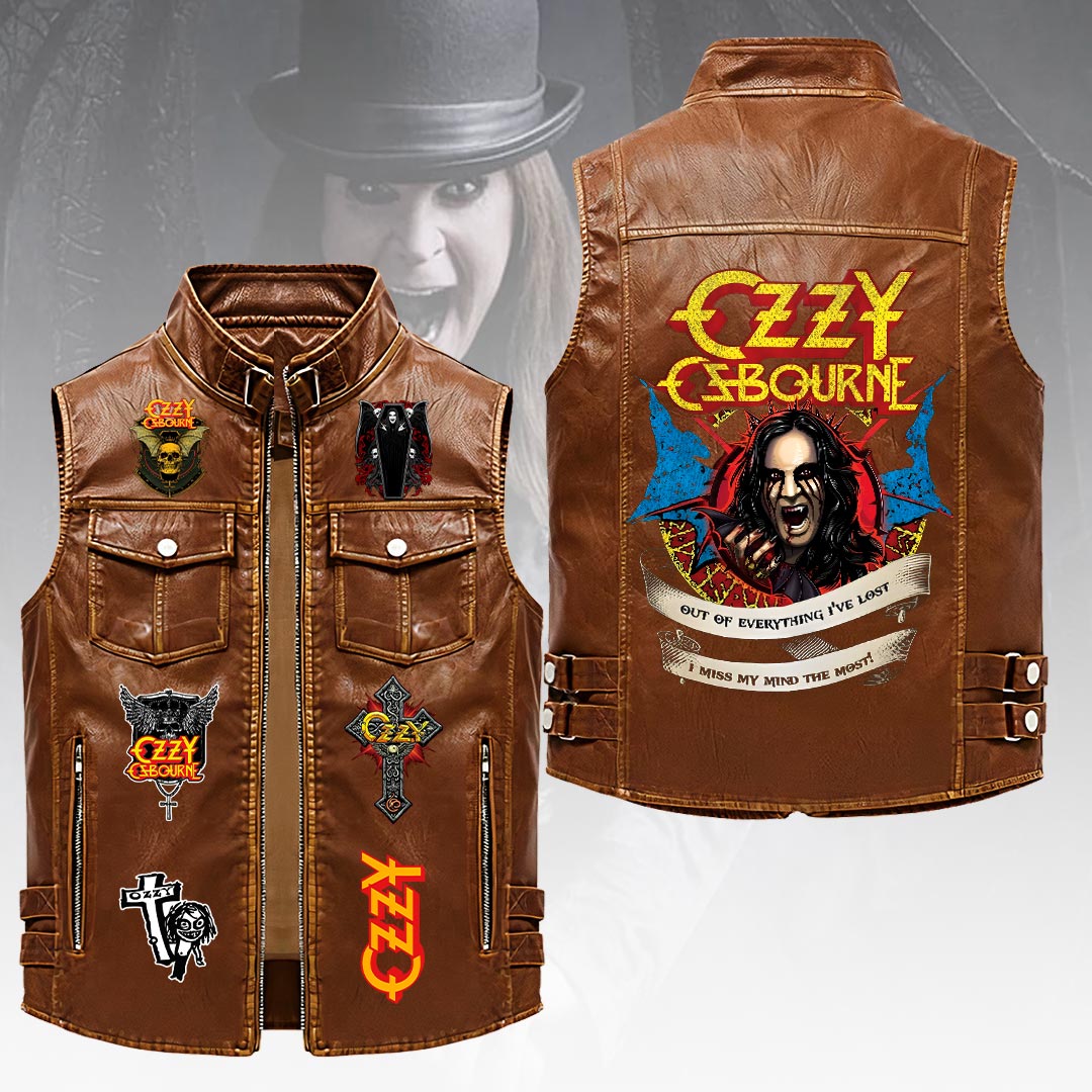 Ozzy Osbourne Premium 2D Sleeveless Leather Vest – HOATT18367