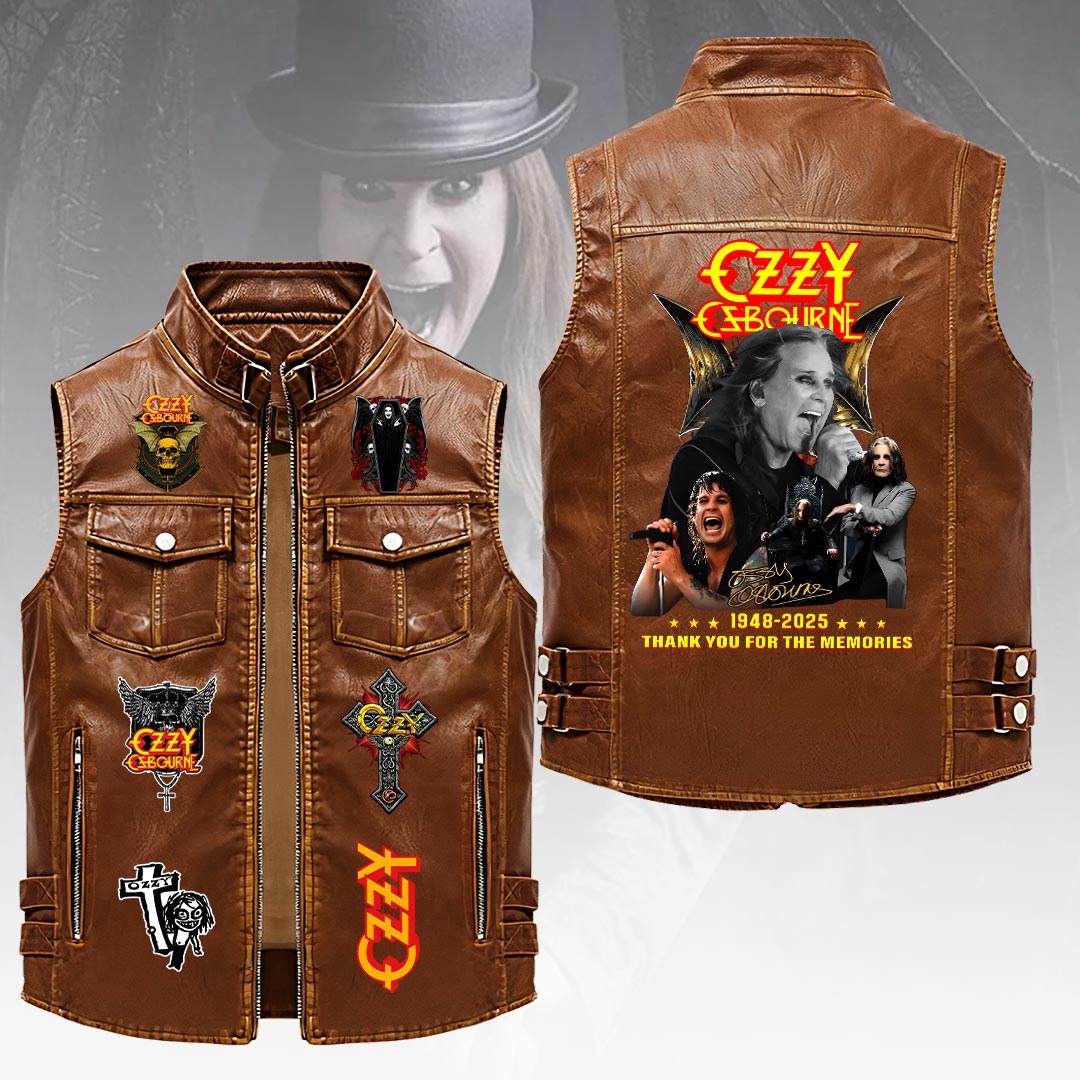 Ozzy Osbourne Premium 2D Sleeveless Leather Vest – HOATT19869