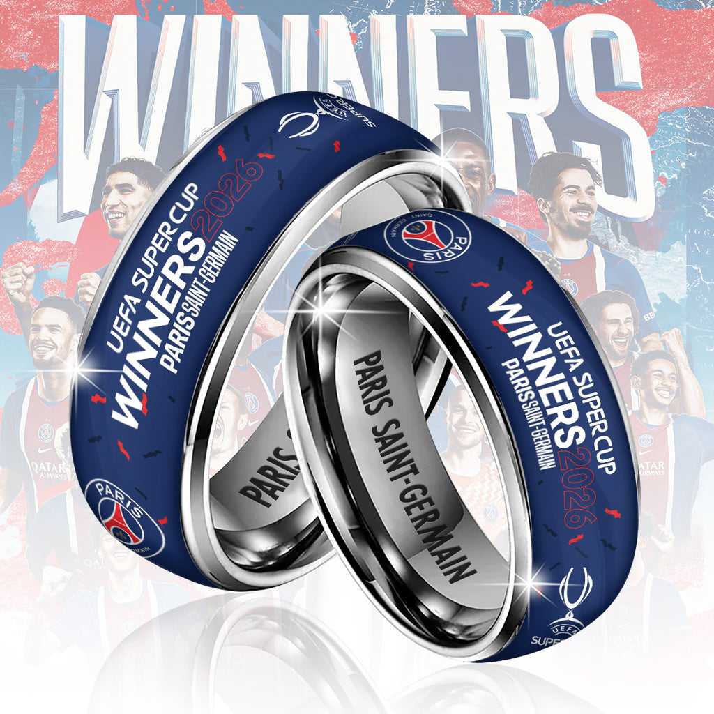 Paris Saint-Germain 2026 UEFA Super Cup Winners Custom Alloy Ring – TANTN24889