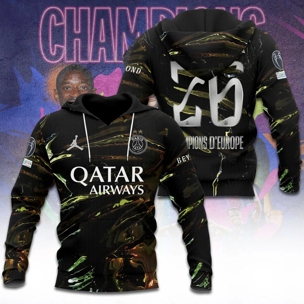 Paris Saint-Germain Champions of Europe 25/26 3D Apparel – TANTN23323