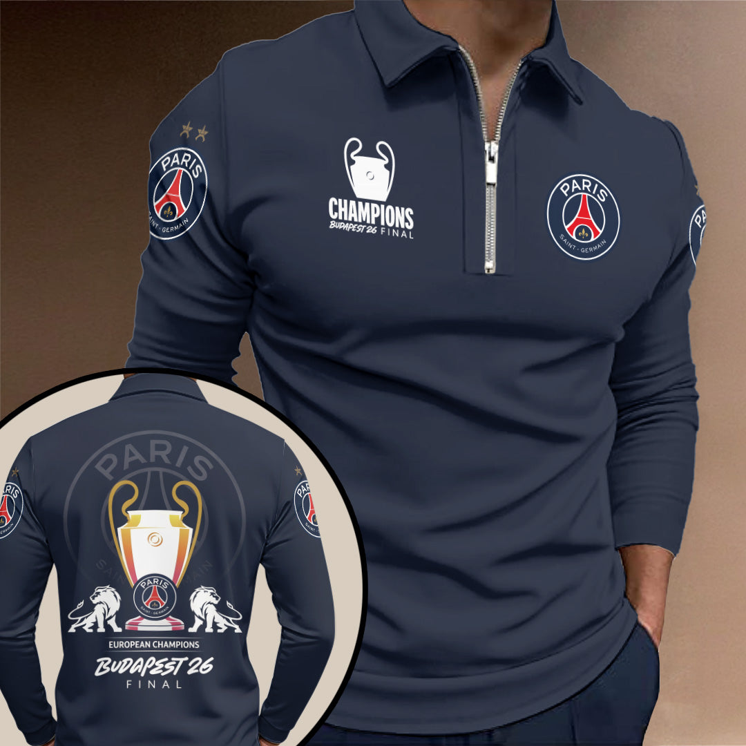 Paris Saint-Germain Champions of Europe 25/26 Zip Polo Shirt – TANTN23333