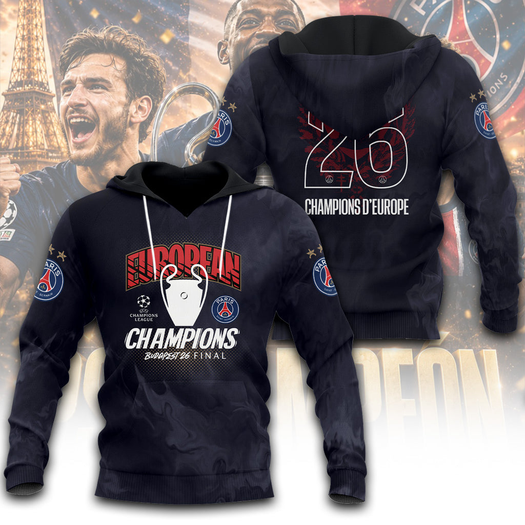 Paris Saint-Germain Champions of Europe 25/26 3D Apparel – TANTN23289