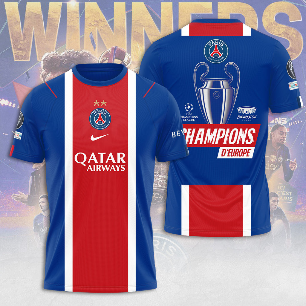 Paris Saint-Germain Champions of Europe 25/26 3D Apparel – TANTN23350