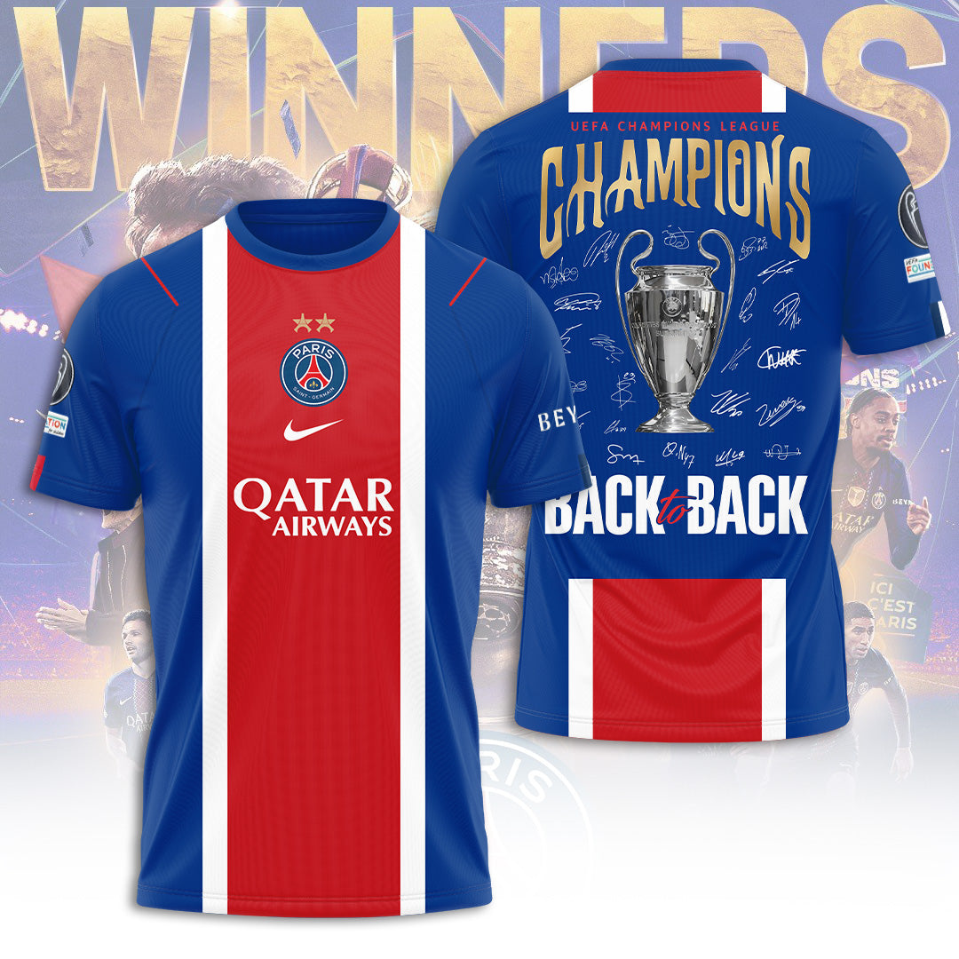 Paris Saint-Germain Champions of Europe 25/26 3D Apparel – TANTN23452