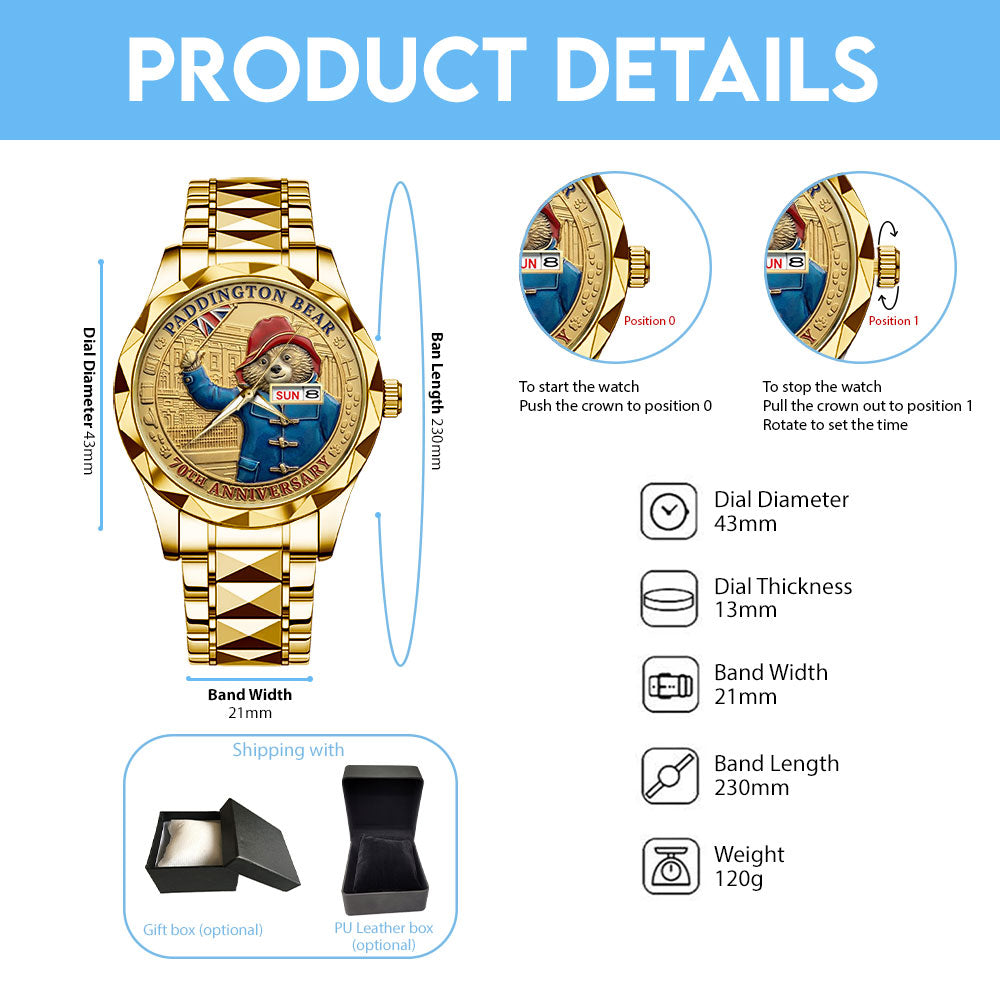 Paddington Bear 70th Anniversary 2028 Alloy Luxury Quartz Watch – TMTHU4016
