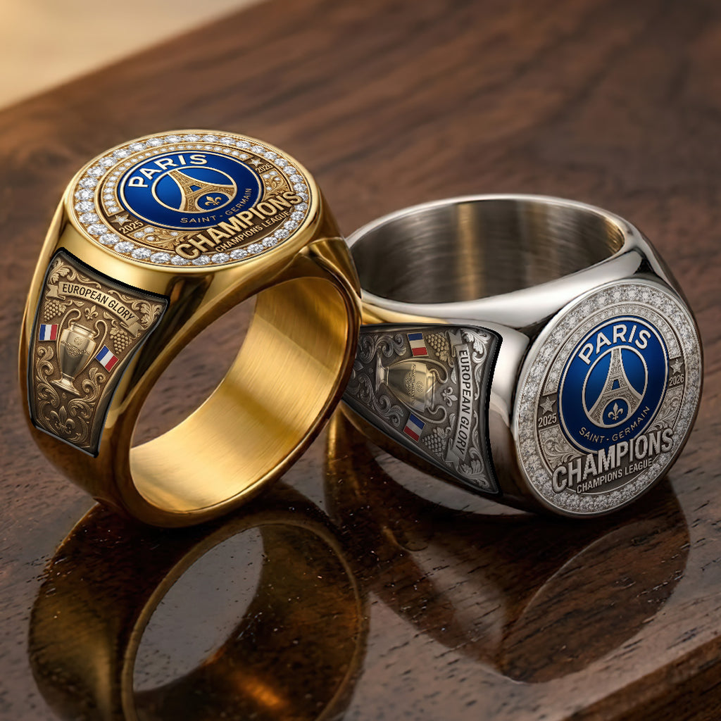 Paris Saint-Germain Champions of Europe 25/26 3D Engraved Ring – TMTHU6756
