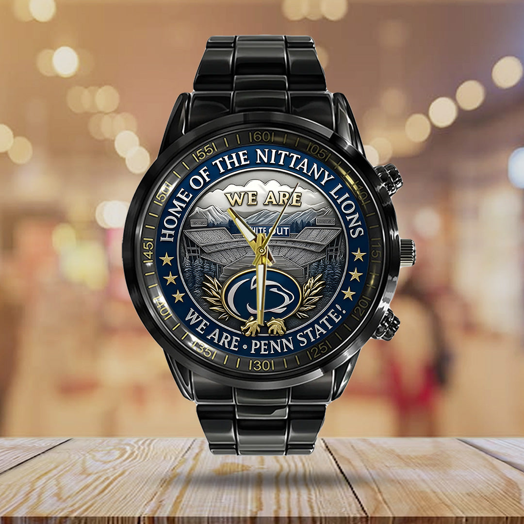 Penn State Nittany Lions Football 170th Anniversary 2025 Black Stainless Steel Watch – TANTN16151