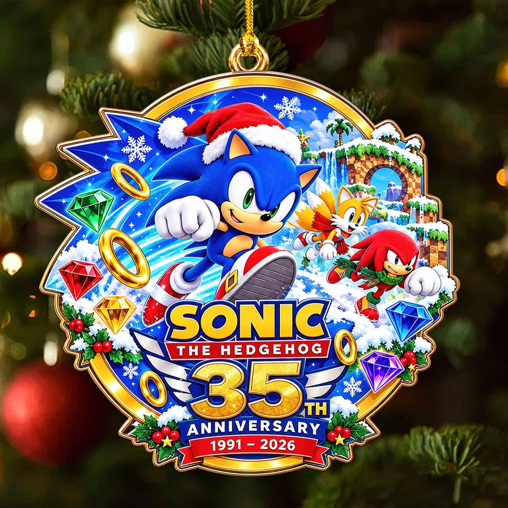Sonic the Hedgehog 35th Anniversary Custom Shape 2-side Printed Acrylic Ornament – HOATT26851