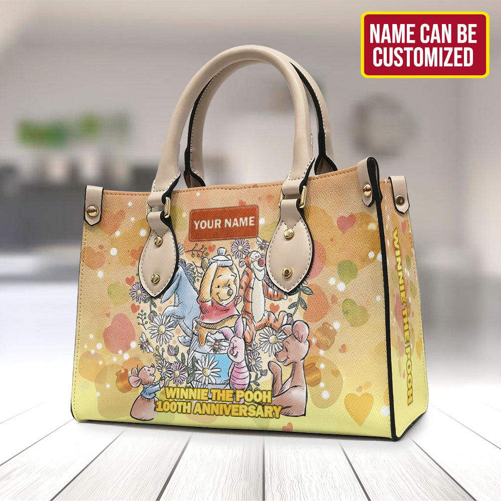 Personalized Winnie-the-Pooh 100th Anniversary Leather HandBag – TMTHU5363