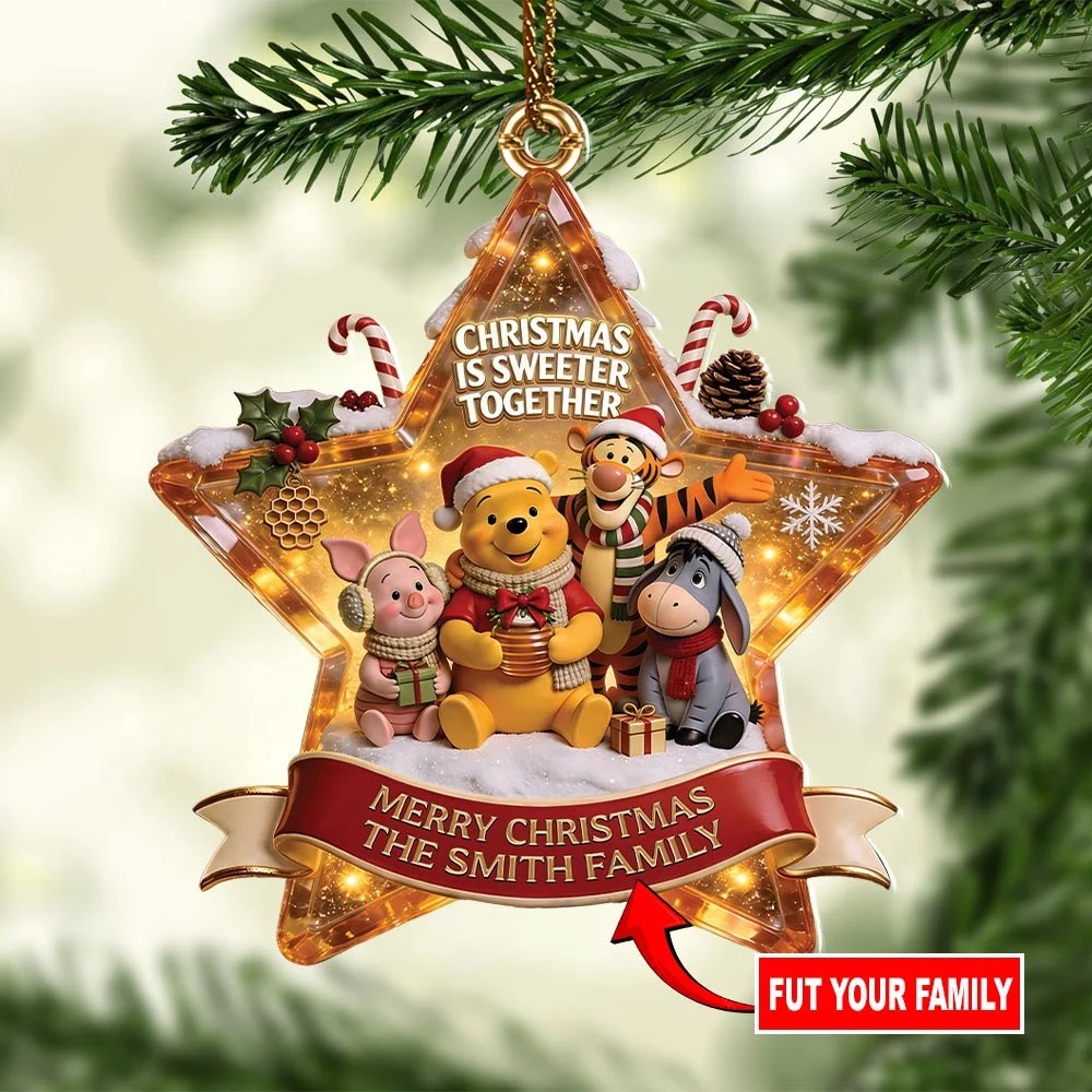 Personalized Winnie-the-Pooh Custom Shape 2-side Printed Acrylic Ornament – HOATT21616
