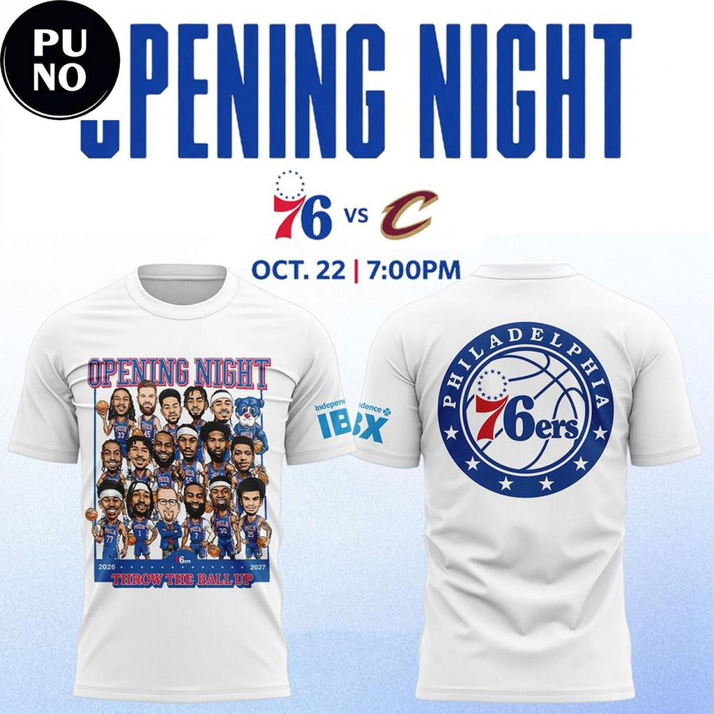 Philadelphia 76ers 2026-27 Opening Night Throw The Ball Up T-shirt