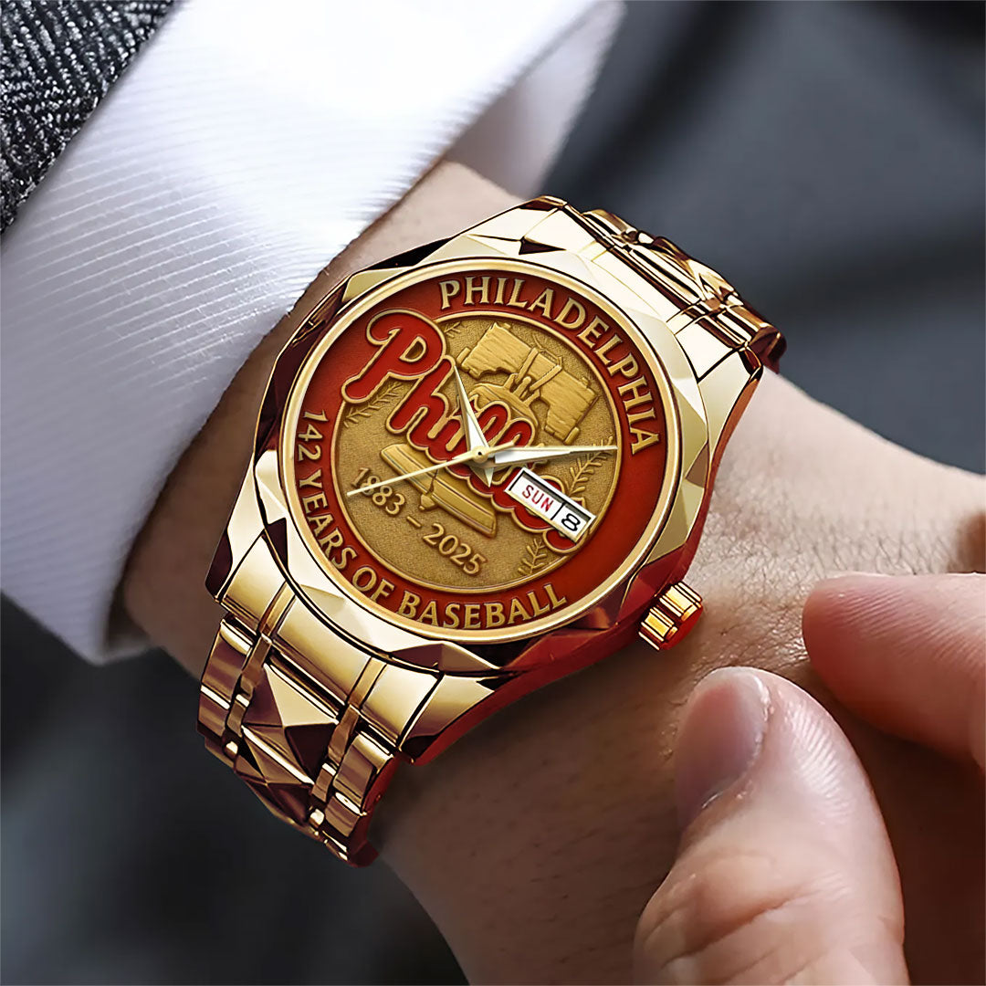 Philadelphia Phillies 142th Anniversary 2025 Alloy Luxury Quartz Watch – TANTN16084