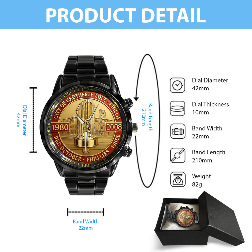 Philadelphia Phillies Black Stainless Steel Watch – TANTN16087