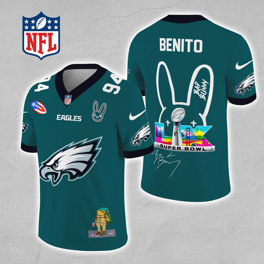 Philadelphia Eagles x Bad Bunny 3D Football Jersey – MAITM13324