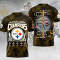 Pittsburgh Steelers 2025 AFC North Champions 3D Apparel – MAITM14339