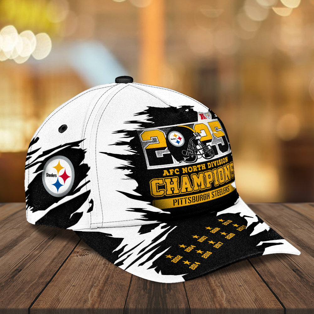 Pittsburgh Steelers 2025 AFC North Champions Classic Cap – MAITM14335