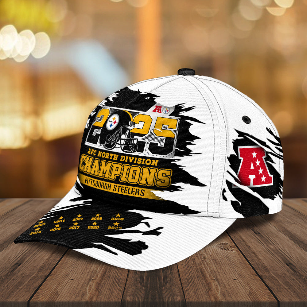 Pittsburgh Steelers 2025 AFC North Champions Classic Cap – MAITM14335