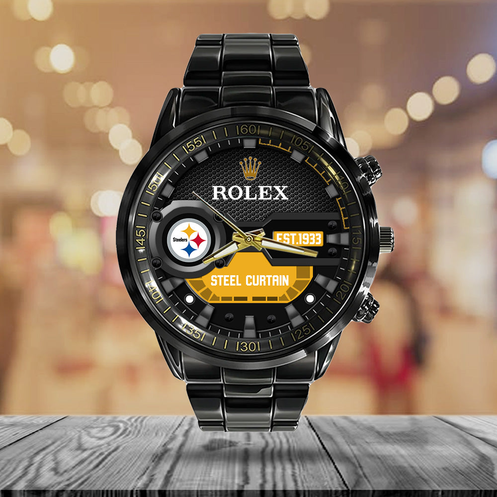 Pittsburgh Steelers x Rolex Black Stainless Steel Watch – MAITM13220
