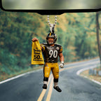 Pittsburgh Steelers The Terrrible Towel 50th Anniversary Custom shape 1-sided Acrylic Car Ornament – MAITM13685