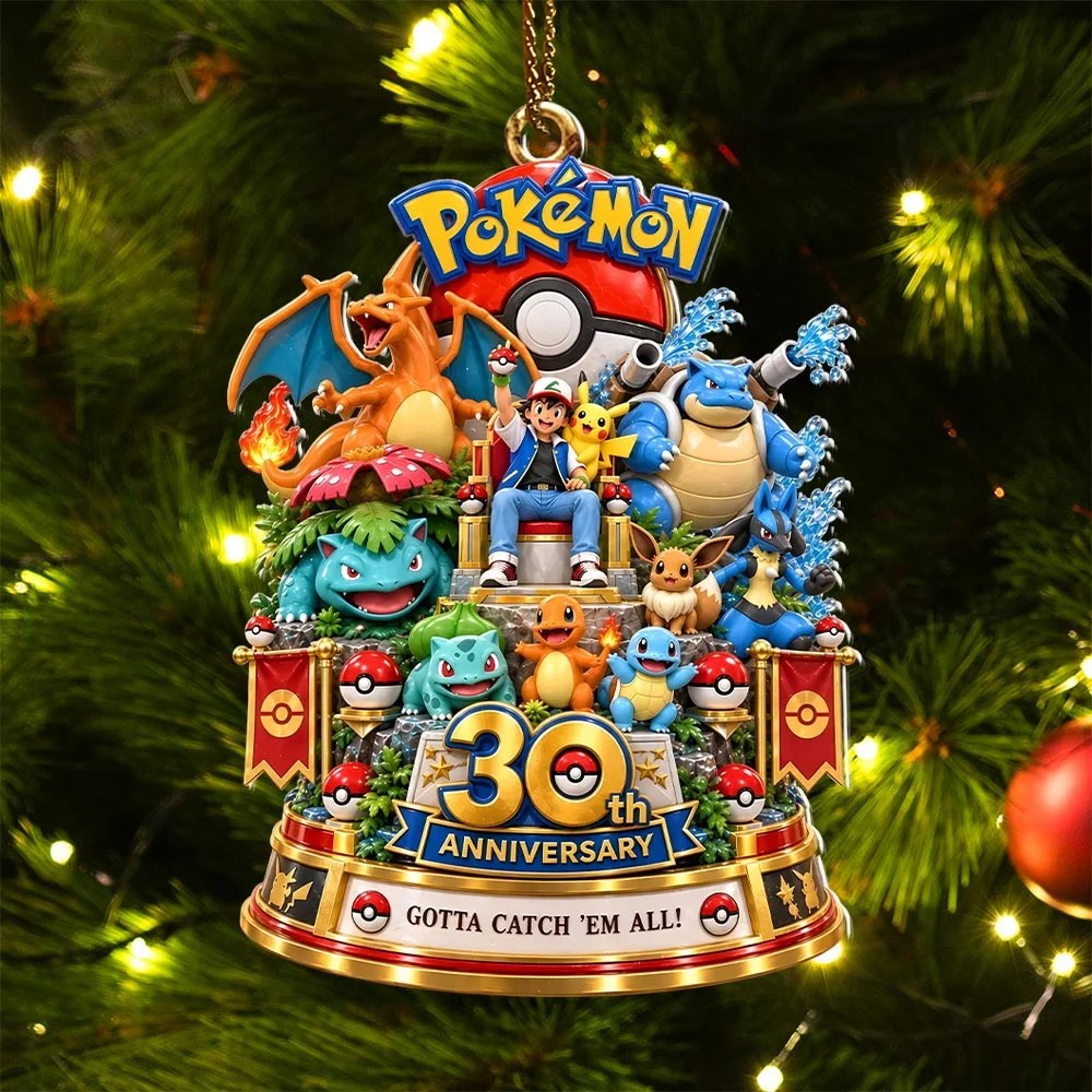 Pokemon 30th Anniversary Custom Shape 2-side Printed Acrylic Ornament – HOATT21387