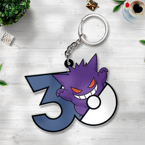 Pokemon x Gengar 30th Anniversary Custom Shape 2-sided Keychain – GNE5237