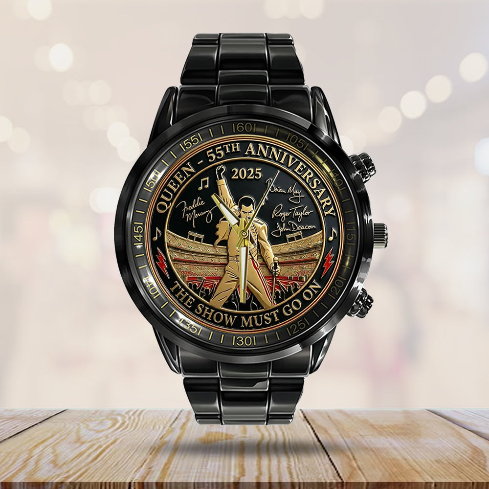 Queen x Freddie Mercury 55th Anniversary Black Stainless Steel Watch – TMTHU3122