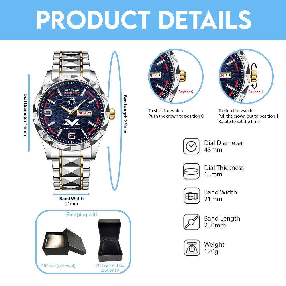 Red Bull Racing x Max Verstappen Alloy Luxury Quartz Watch – TANTN21902