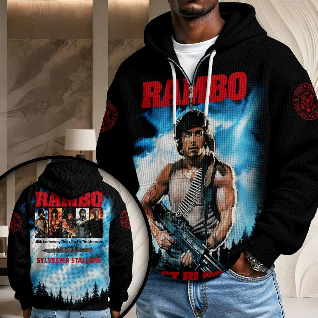 Rambo 45th Anniversary 2027 3D Unisex Waffle Hoodie – TANTN25471