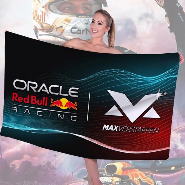Red Bull Racing x Max Verstappen Rectangle Beach Towel – TMTHU3201