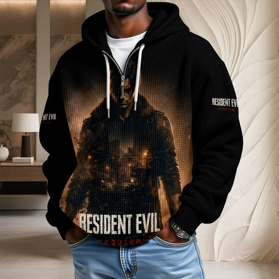 Resident Evil Requiem x Leon Scott Kennedy 3D Unisex Waffle Hoodie – GNE5414.3