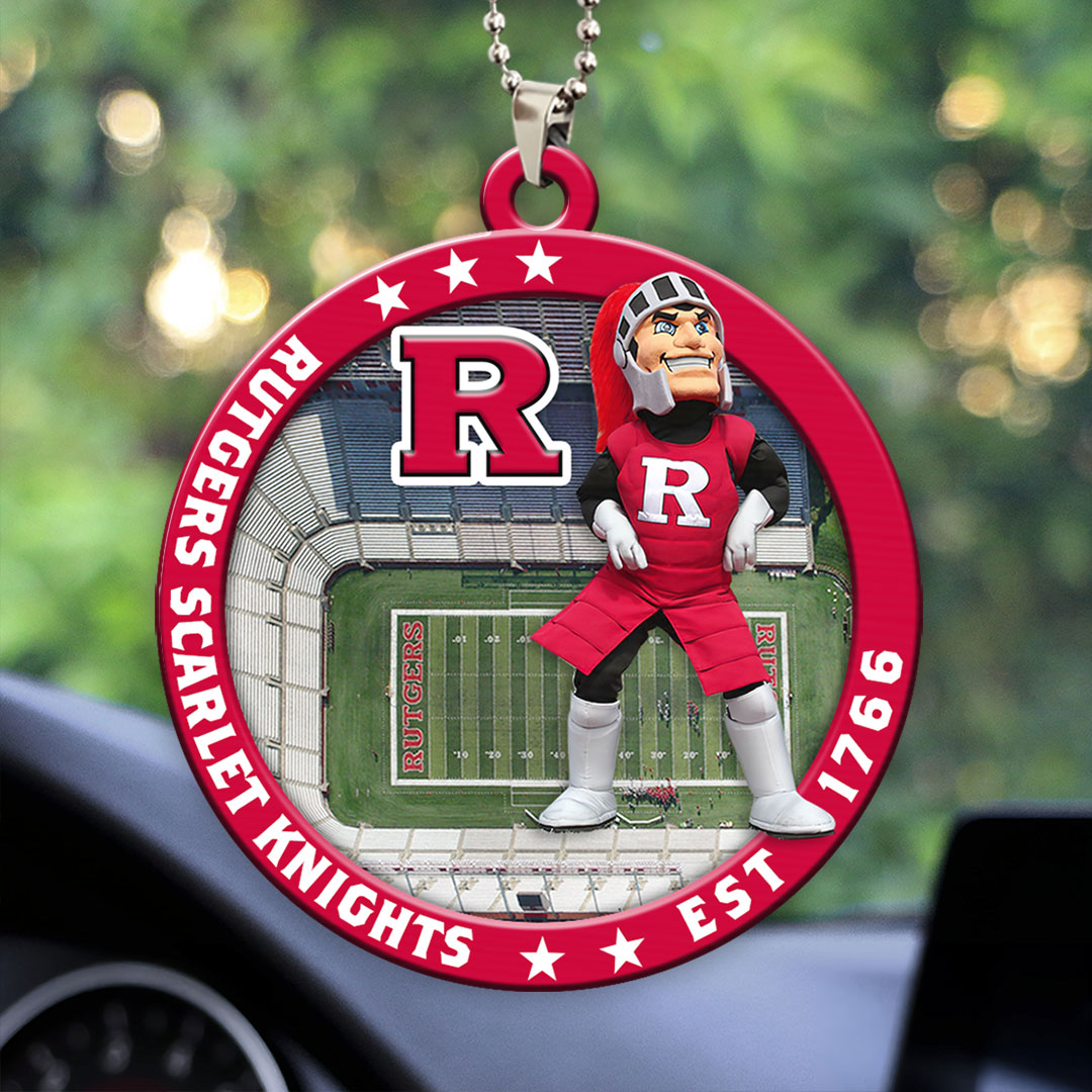 Rutgers Scarlet Knights Football Custom shape 2-sided Acrylic Car Ornament – HOATT13119