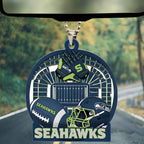 Seattle Seahawks Custom shape 2-sided Acrylic Car Ornament – TMTHU768