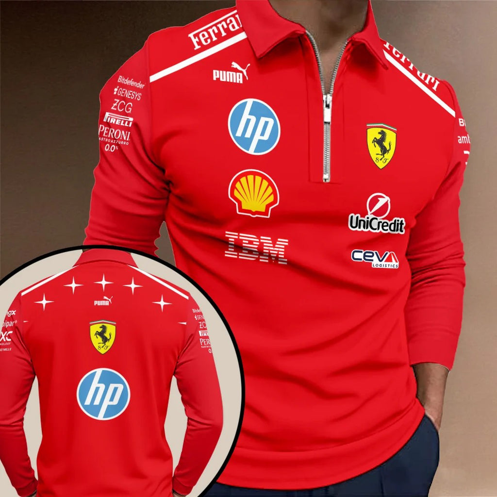 Scuderia Ferrari Monza Grand Prix 2026 Zip Polo Shirt – TANTN25292