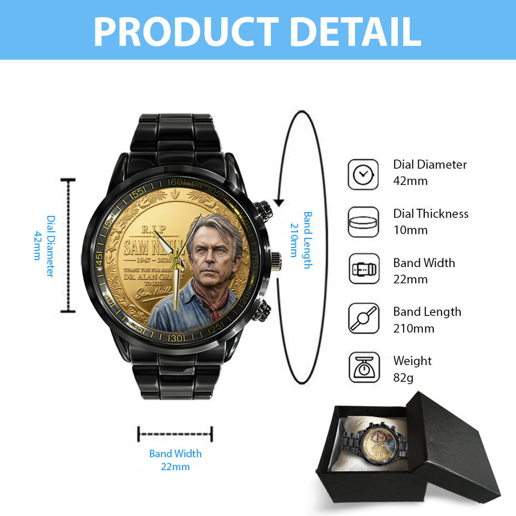 Sam Neill Black Stainless Steel Watch – TANTN24310