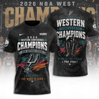 San Antonio Spurs NBA Western Conference Champions 2026 3D Apparel – TANTN23356